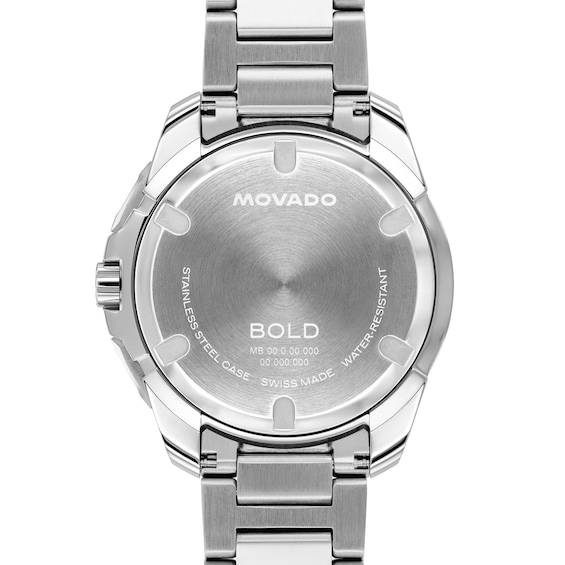 Men's Movado Bold® Verso S Chronograph Stainless Steel Watch with Blue Dial (Model: 3601395)
