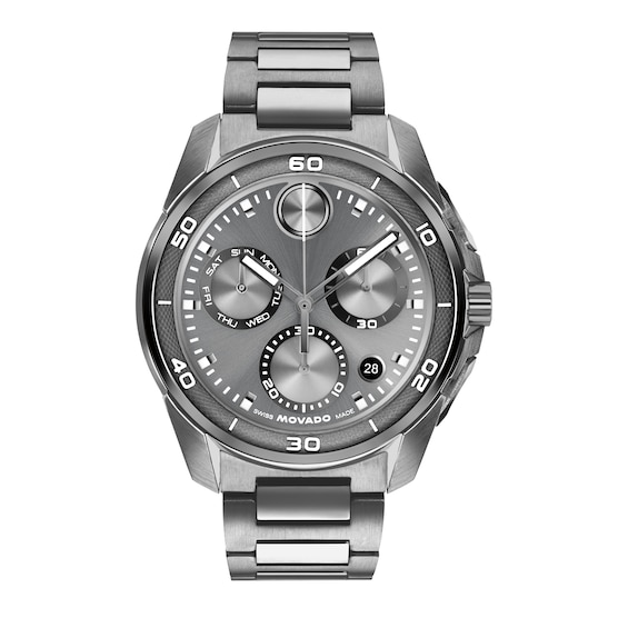 Men's Movado Bold® Verso S Chronograph Gray IP Stainless Steel Watch with Gray Dial (Model: 3601397)