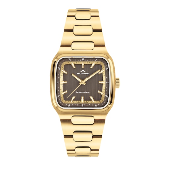 Men's Movado Heritage Tempo-Matic Gold-Tone Stainless Steel Watch with Gray Dial (Model: 3650265)