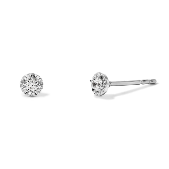 1/10 CT. T.W. Diamond Solitaire Studs Earrings in White Sterling Silver