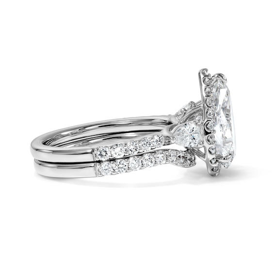 Classic Everlasting 3-3/4 CT. T.w. Certified Pear-Shaped Lab-Grown Diamond Frame Bridal Set in 14K White Gold (F/Vs2)