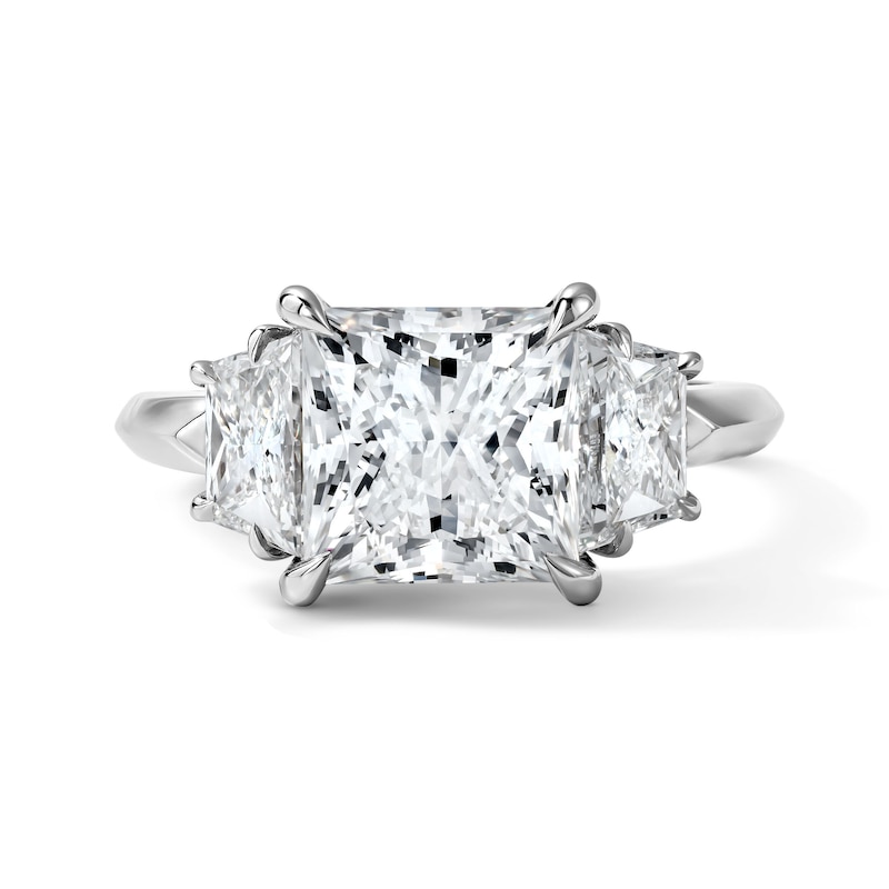 Main Image 1 of 4-3/4 CT. T.W. Certified Princess-Cut Lab-Grown Diamond Three-Stone Ring in 14K White Gold (F/VS2)