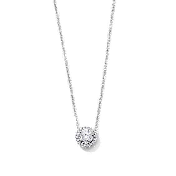 3/8 CT. T.W. Diamond Frame Pendant Necklace in 10K White Gold - 18"