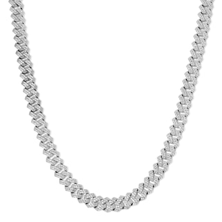 9-7/8 CT. T.W. Lab-Grown Diamond Curb Chain Necklace in Solid Sterling Silver (F/SI2) - 22"