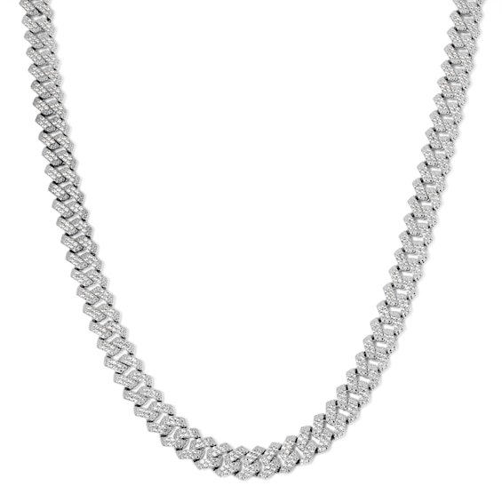 9-7/8 CT. T.W. Lab-Grown Diamond Curb Chain Necklace in Solid Sterling Silver (F/SI2) - 22"