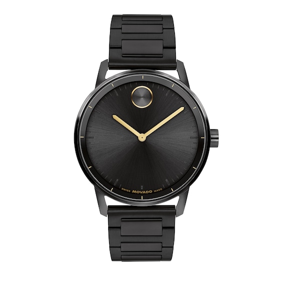 Men's Movado Bold® Echo Black Stainless Steel Watch with Black Dial (Model: 3601408)