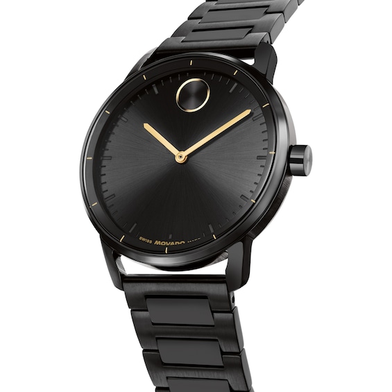 Men's Movado Bold® Echo Black Stainless Steel Watch with Black Dial (Model: 3601408)