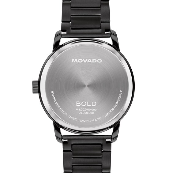 Men's Movado Bold® Echo Black Stainless Steel Watch with Black Dial (Model: 3601408)