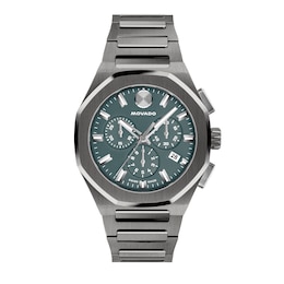 Men's Movado Centurion Gray PVD Stainless Steel Chronograph Watch with Blue Dial (Model: 0608074)