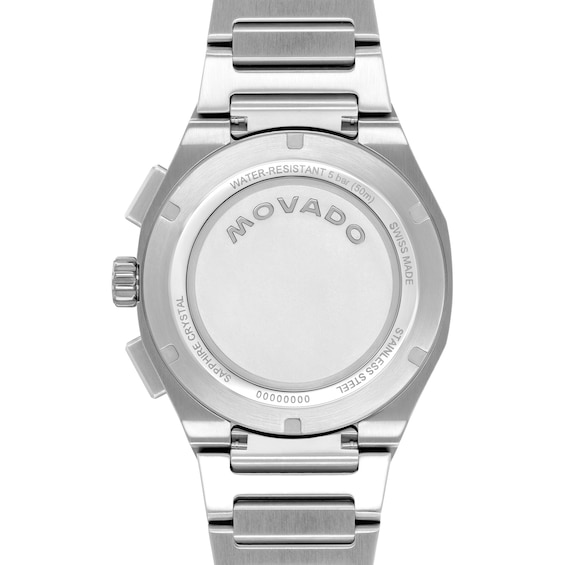 Men's Movado Centurion Stainless Steel Chronograph Watch with Green Dial (Model: 0608111)