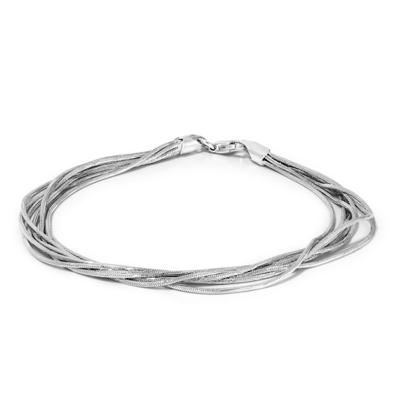 3.0mm Seven-Strand Sparkle Snake Chain Bracelet in Solid Sterling Silver - 7.5"