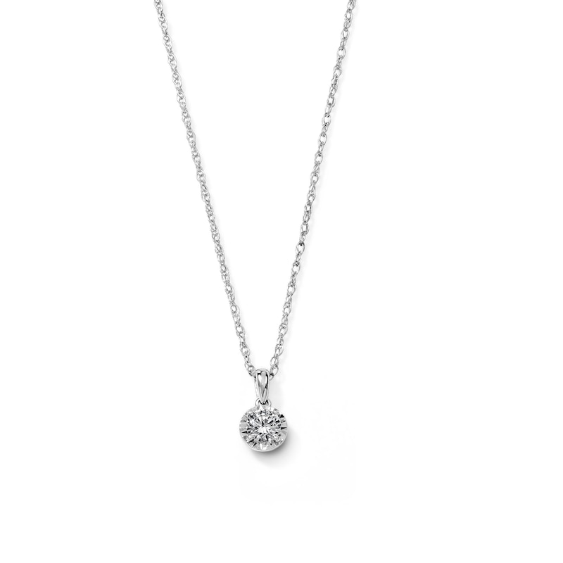 Main Image 1 of 1/4 CT.T.W. Diamond Solitaire Pendant Necklace in Sterling Silver - 18"
