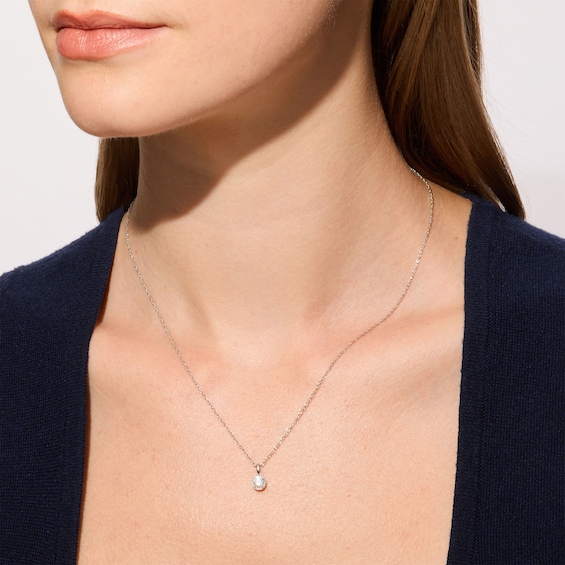 1/4 Ct.t.w. Diamond Solitaire Pendant Necklace in Sterling Silver - 18"
