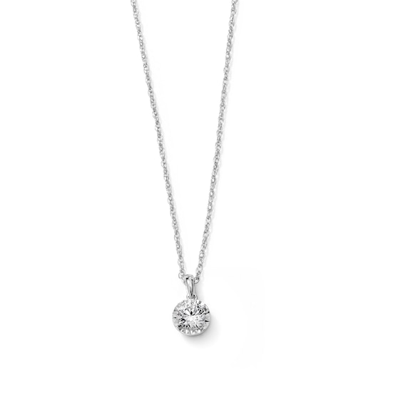 1/2 CT. T.w. Diamond Solitaire Pendant Necklace in Sterling Silver - 18"