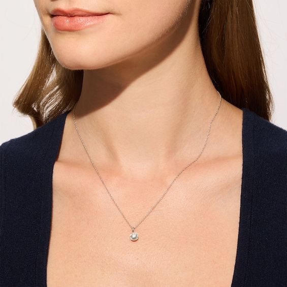1/2 CT. T.w. Diamond Solitaire Pendant Necklace in Sterling Silver - 18"