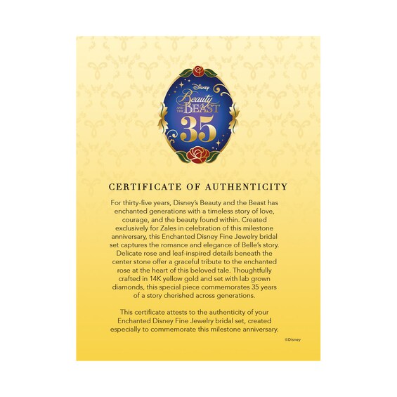 Enchanted Disney Belle 2-7/8 CT. T.w. Certified Oval Lab-Grown Diamond Frame Bridal Set in 14K Gold (F/Vs2)
