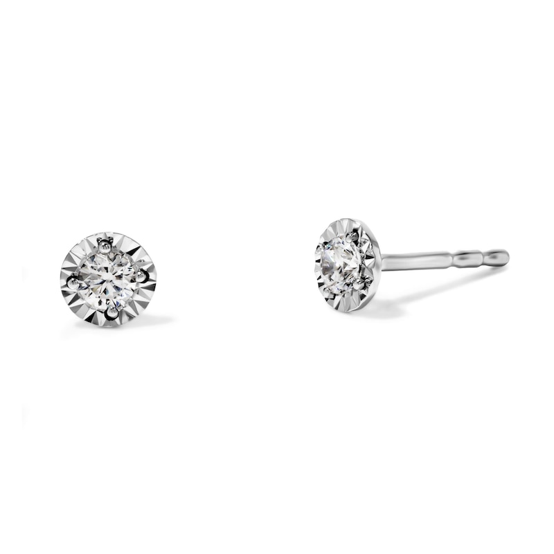 Main Image 1 of 1/4 CT. T.W. Lab-Grown Diamond Solitaire Earrings in Sterling Silver (F/SI2)