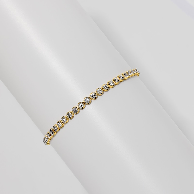 Main Image 1 of 4 CT. T.W. Diamond Tennis Bracelet in 10K Gold - 7"