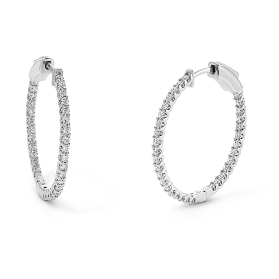 1-1/2 CT. T.W. Lab-Grown Diamond Inside-Out Hoops in Sterling Silver (F/SI2)