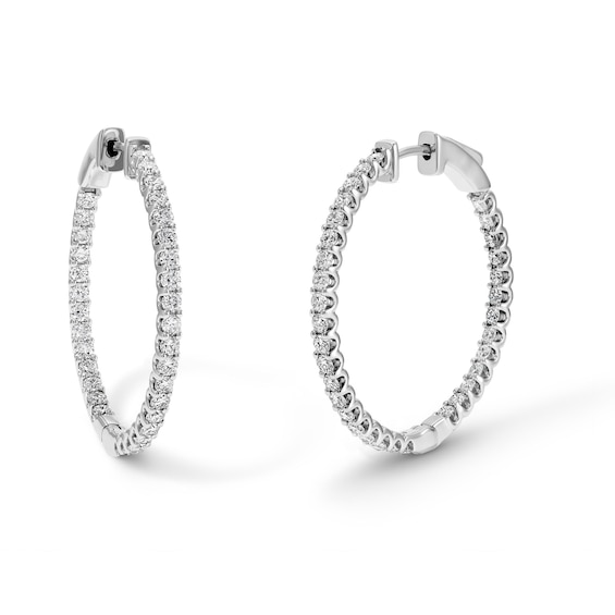 3 CT. T.W. Lab-Grown Diamond Inside-Out Hoops in Sterling Silver (F/SI2)