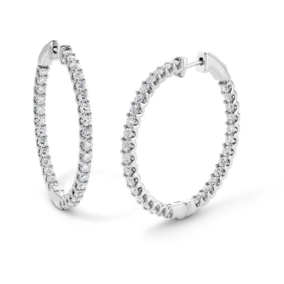 5 CT. T.W. Lab-Grown Diamond Inside-Out Hoops in Sterling Silver (F/Si2)