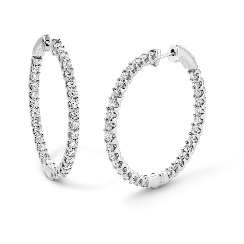Main Image 1 of 5 CT. T.W. Lab-Grown Diamond Inside-Out Hoops in Sterling Silver (F/Si2)