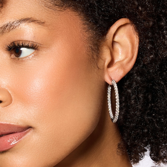 5 CT. T.w. Lab-Grown Diamond Inside-Out Hoops in Sterling Silver (F/Si2)