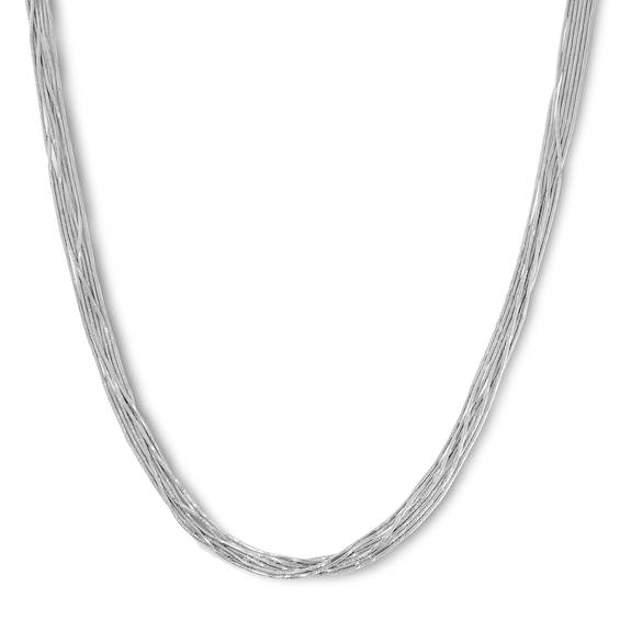 3.0mm Seven-Strand Sparkle Snake Chain Necklace in Solid Sterling Silver - 20"