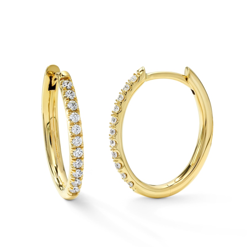 Main Image 1 of 1/4 CT. T.W. Diamond Hoops in 10K Gold
