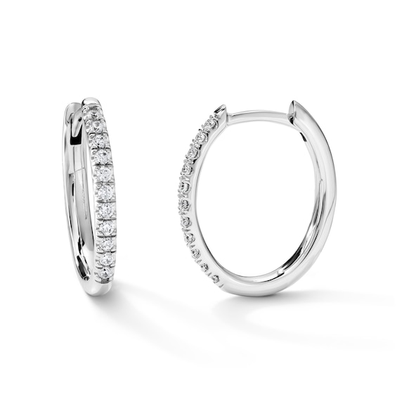 1/4 CT. T.W. Diamond Oval Hoops in 10K White Gold