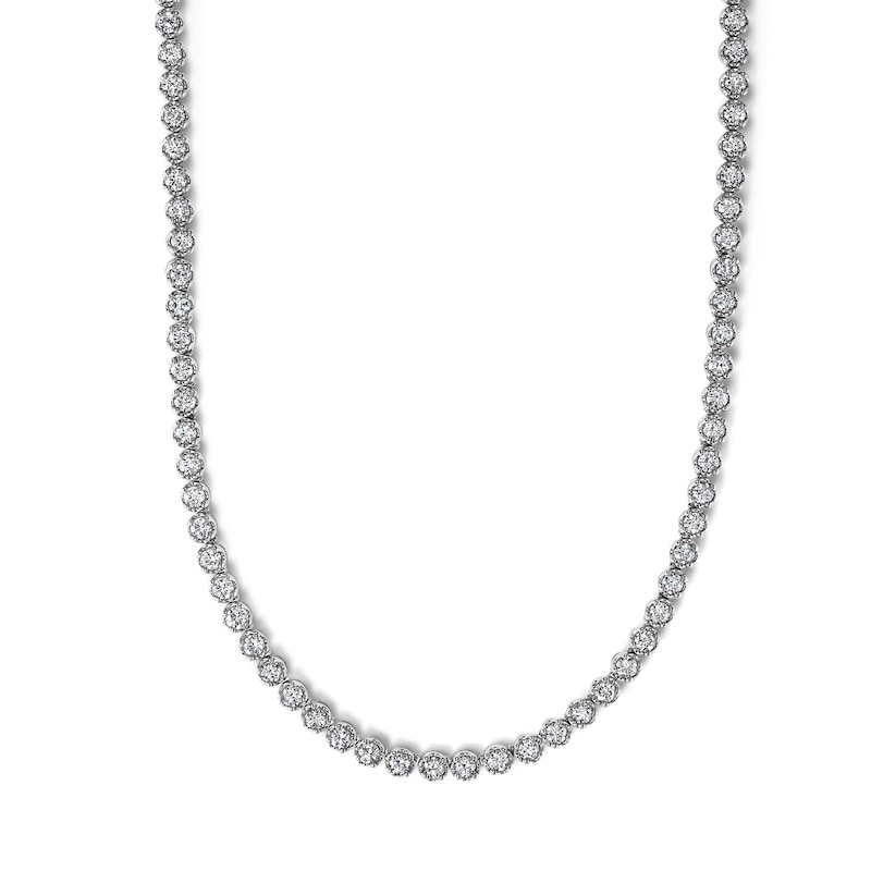 Main Image 1 of 9-7/8 CT. T.W. Certified Lab-Grown Diamond Tennis Necklace in Sterling Silver (F/SI2) - 18"
