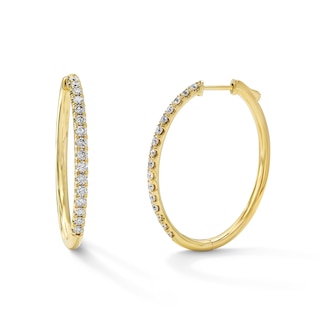 1 CT. T.W. Diamond Oval Hoops in 10K Gold
