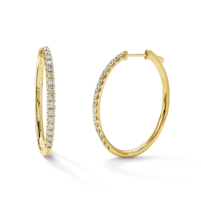 Main Image 1 of 1 CT. T.W. Diamond Oval Hoops in 10K Gold
