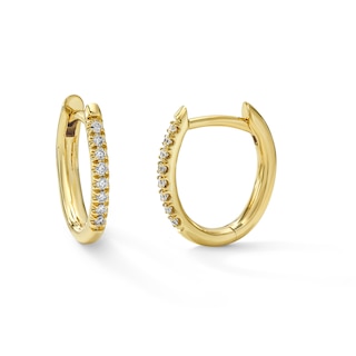 1/10 CT. T.W. Diamond Oval Hoops in 10K Gold