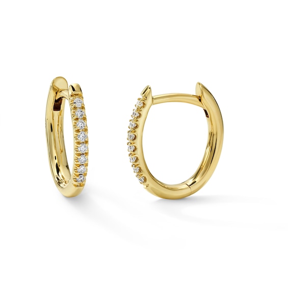 1/10 CT. T.W. Diamond Oval Hoops in 10K Gold