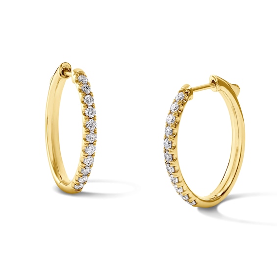 3/4 CT. T.W. Diamond Hoops in 10K Gold