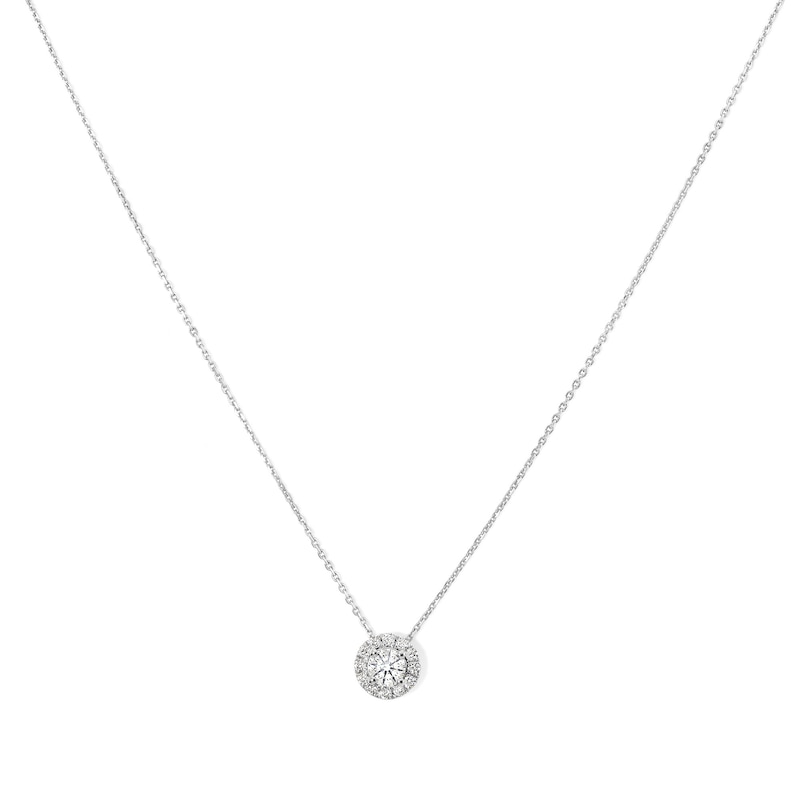 Main Image 1 of 1/2 CT. T.W. Certified Lab-Grown Diamond Frame Necklace in 10K White Gold (F/VS2) - 18"