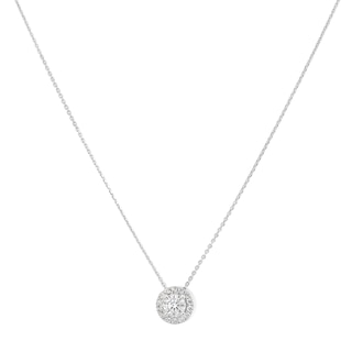 1 CT. T.W. Certified Lab-Grown Diamond Frame Necklace in 10K White Gold (F/VS2) - 18"