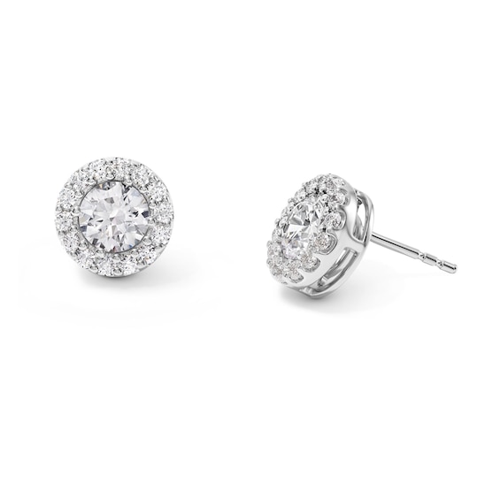 2 CT. T.W. Certified Lab-Grown Diamond Frame Stud Earrings in 10K White Gold (F/VS2)