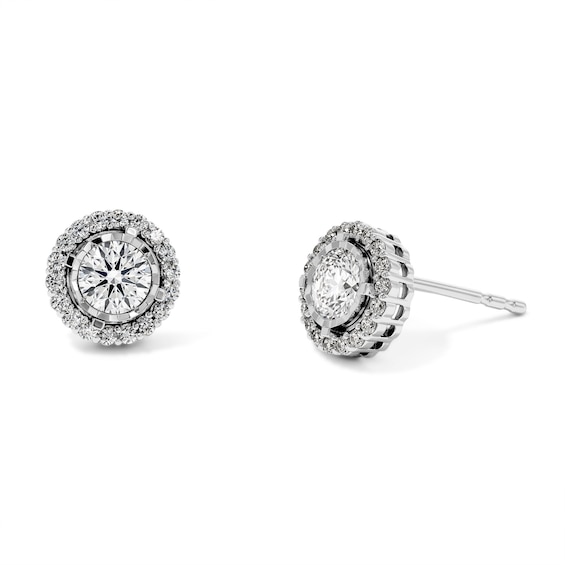1 CT. T.W. Diamond Frame Stud Earrings in Sterling Silver