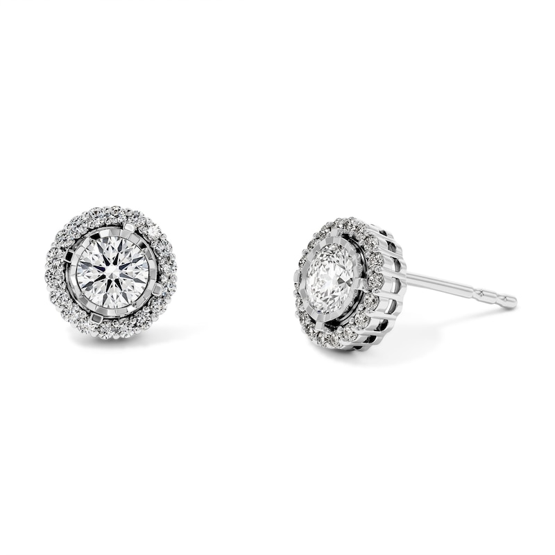 Main Image 1 of 1 CT. T.W. Diamond Frame Stud Earrings in Sterling Silver