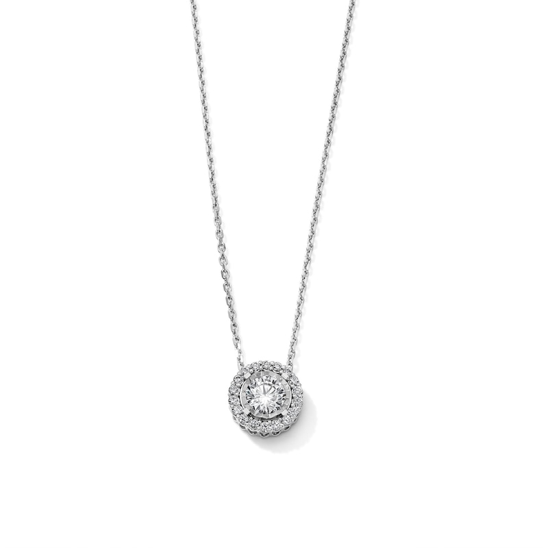 Main Image 1 of 1/2 CT. T.W. Diamond Frame Necklace in Sterling Silver - 18"