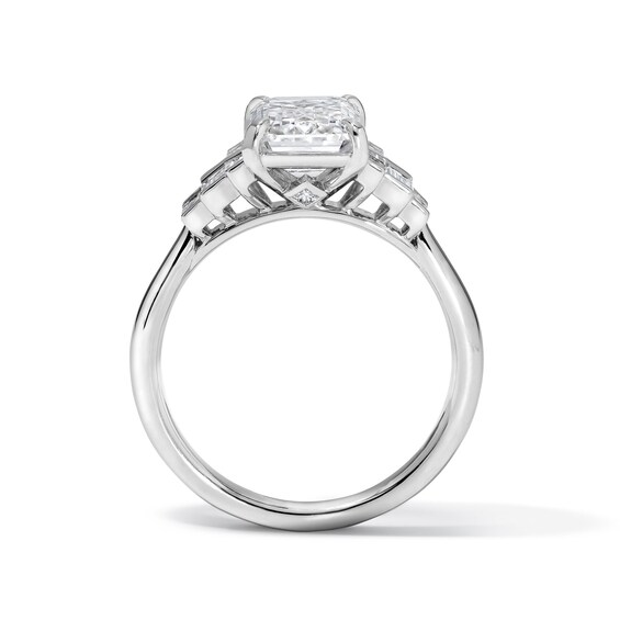 3 CT. T.w. Certified Emerald-Cut Lab-Grown Diamond Engagement Ring in 14K White Gold (F/Vs2)