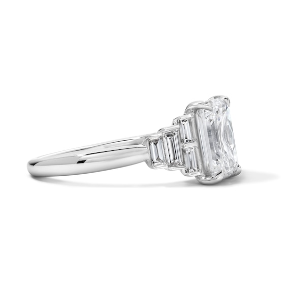 3 CT. T.w. Certified Emerald-Cut Lab-Grown Diamond Engagement Ring in 14K White Gold (F/Vs2)