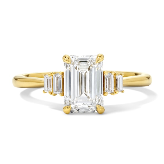 1-5/8 CT. T.W. Certified Emerald-Cut Lab-Grown Diamond Engagement Ring in 14K Gold (F/VS2)