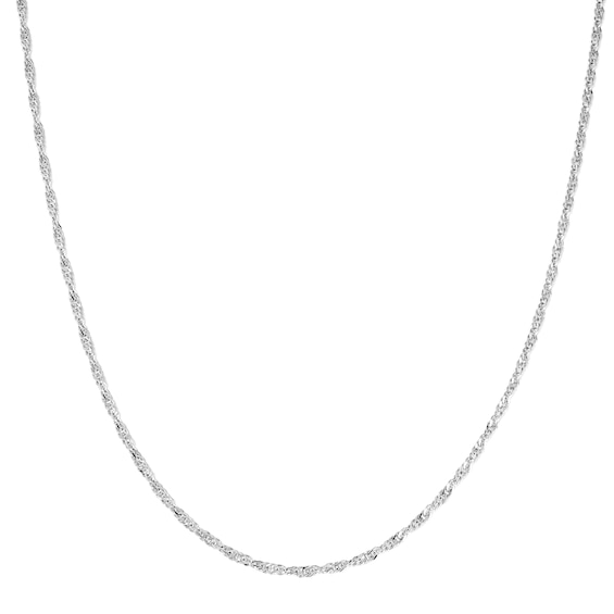 2.25mm Singapore Chain Necklace in Solid Sterling Silver - 18"