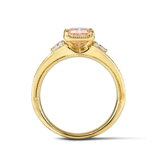 2-1/5 CT. T.w. Certified Radiant-Cut Pink Lab-Grown Diamond Engagement Ring in 14K Gold (F/Vs2)