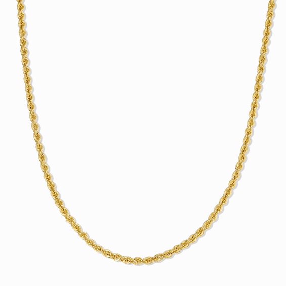 2.1mm Rope Chain Necklace in Hollow 10K Gold - 18"