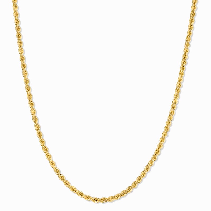 Main Image 1 of 2.1mm Rope Chain Necklace in Hollow 10K Gold - 20"