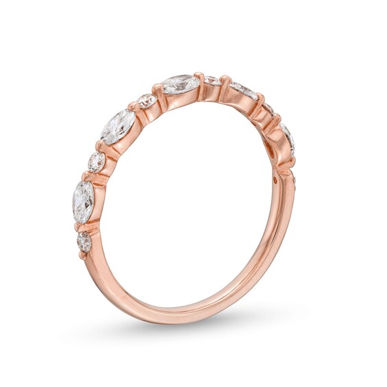 5/8 CT. T.w. Certified Oval Diamond Band in 14K Rose Gold (I/Si2)